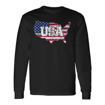 Usa American Flag United States Of America 4Th Of July Long Sleeve T-Shirt T-Shirt | Mazezy