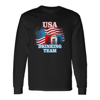 Usa Drinking Team Flag Beer Lovers Long Sleeve T-Shirt T-Shirt | Mazezy