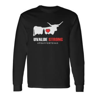 Uvalde Strong Pray For Texas Anti Gun Pray For Texas Long Sleeve T-Shirt T-Shirt | Mazezy
