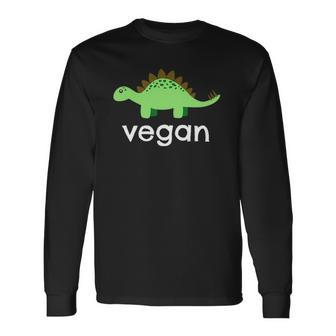 Vegan Dinosaur Green Save Wildlife Long Sleeve T-Shirt T-Shirt | Mazezy