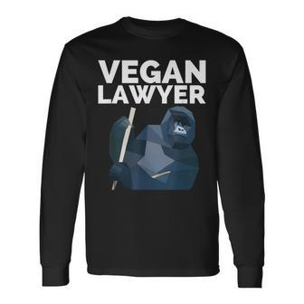 Vegan Lawyer Cute Gorilla Plant-Based Long Sleeve T-Shirt - Thegiftio UK