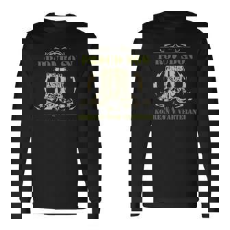 Veteran Proud Son Of A Korean War Veteran 435 Navy Soldier Army Military Long Sleeve T-Shirt - Monsterry