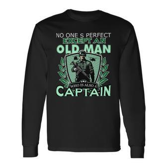 Veteran Veteran Tan Old Man Who Is Also A Captain 112 Navy Soldier Army Military Long Sleeve T-Shirt - Monsterry