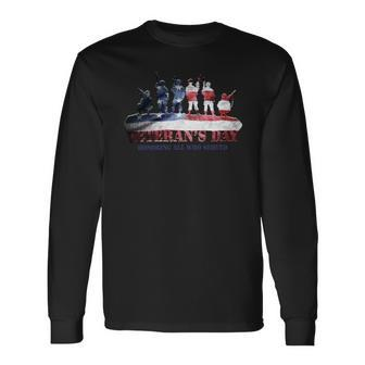 Veteran Veterans Day Honoring All Who Served 156 Navy Soldier Army Military Long Sleeve T-Shirt - Monsterry UK