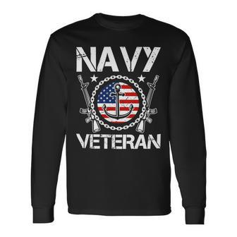 Veteran Veterans Day Vintage Navy Veteran 208 Navy Soldier Army Military Long Sleeve T-Shirt - Monsterry DE