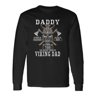 Viking Norse Mythology Husband Best Viking Dad On Back Long Sleeve T-Shirt T-Shirt | Mazezy