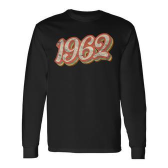 Vintage 1962 Text 59Th Birthday Retro 59 Year Old Long Sleeve T-Shirt - Seseable