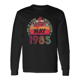 Vintage 37Th Birthday Awesome Since May 1985 Long Sleeve T-Shirt T-Shirt | Mazezy