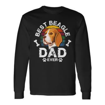 Vintage Distressed Best Lovers Dad 180 Beagle Dog Long Sleeve T-Shirt - Seseable