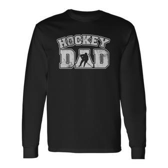 Vintage Print Hockey Coach For Hockey Dad Long Sleeve T-Shirt T-Shirt | Mazezy