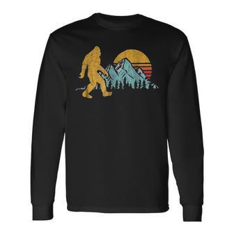 Vintage Retro Bigfoot Believe Silhouette Mountain Sun 234 Shirt Unisex Long Sleeve | Favorety UK