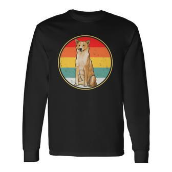 Vintage Retro Sunset Canaan Dog Dog Long Sleeve T-Shirt | Mazezy