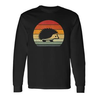 Vintage Retro Sunset Hedgehog Lovers Long Sleeve T-Shirt T-Shirt | Mazezy