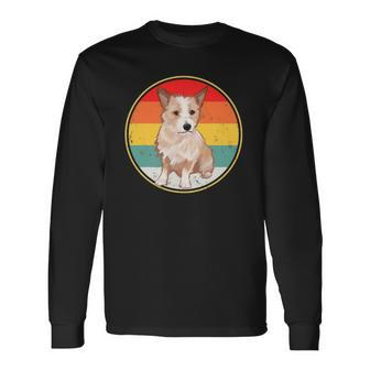Vintage Retro Sunset Portuguese Podengo Pequeno Dog Long Sleeve T-Shirt | Mazezy