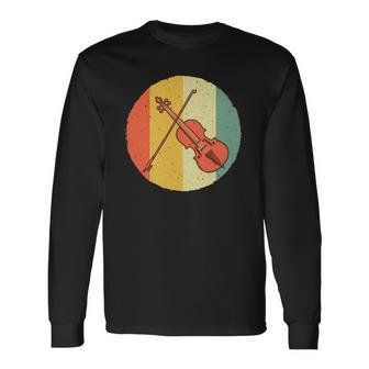Vintage Violin For Fiddle Orchestra Viola Player Long Sleeve T-Shirt T-Shirt | Mazezy