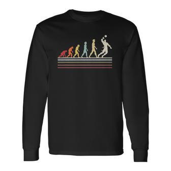Volleyball Evolution Of Man Sport Retro Vintage Long Sleeve T-Shirt T-Shirt | Mazezy