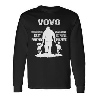 Vovo Grandpa Vovo Best Friend Best Partner In Crime Long Sleeve T-Shirt - Seseable