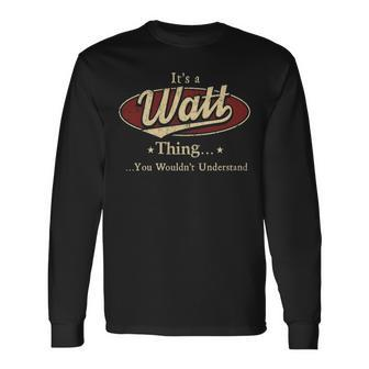 Watt Shirt Personalized Name Shirt Name Print Shirts Shirts With Name Watt Long Sleeve T-Shirt - Seseable
