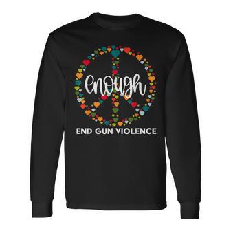 Wear Orange Peace Sign Enough End Gun Violence Long Sleeve T-Shirt T-Shirt | Mazezy