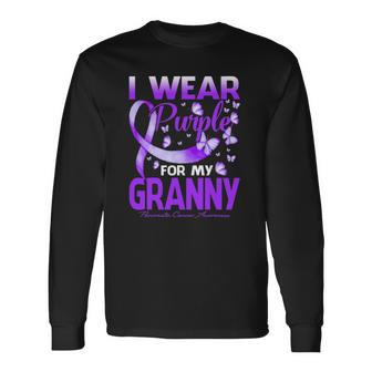 I Wear Purple For My Granny Pancreatic Cancer Awareness Long Sleeve T-Shirt - Thegiftio UK