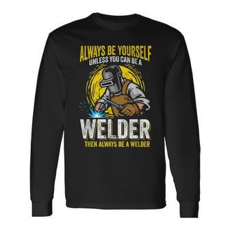 Welder Clothes For Men Welding V2 Long Sleeve T-Shirt - Seseable