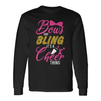 Youth Team Cute Cheerleader Bows And Bling Its A Cheer Thing Long Sleeve T-Shirt - Seseable