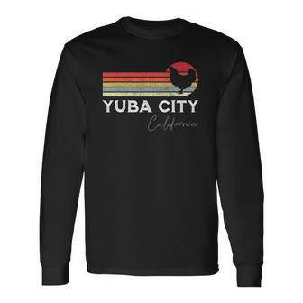 Yuba City California Retro Chicken Lover Souvenir Long Sleeve T-Shirt T-Shirt | Mazezy