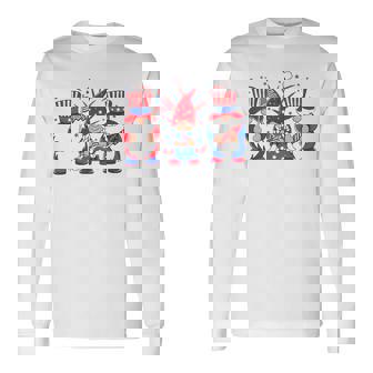 4Th Of July Gnomes Patriotic American Flag Cute Three Gnomes Long Sleeve T-Shirt - Thegiftio
