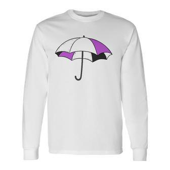 Ace Asexual Pride Asexuality Purple Umbrella Pride Flag Long Sleeve T-Shirt T-Shirt | Mazezy