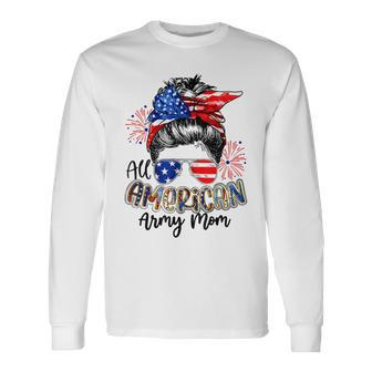 All American Army Mom 4Th Of July V2 Long Sleeve T-Shirt - Seseable