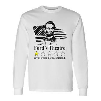 American Flag Abraham-Lincoln Fords Theatre Rating Long Sleeve T-Shirt T-Shirt | Mazezy