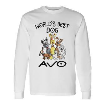 Avo Grandpa Worlds Best Dog Avo Long Sleeve T-Shirt - Seseable