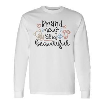 Baby Shower Text Design Brand New And Beautiful Unisex Long Sleeve | Favorety