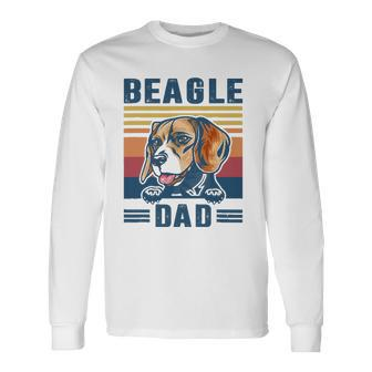 Beagle Dad Father Retro Beagle Dog Dad Long Sleeve T-Shirt T-Shirt | Mazezy