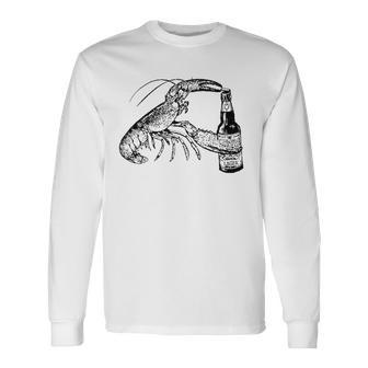 Beer Drinking Lobster Craft Beer Long Sleeve T-Shirt T-Shirt | Mazezy