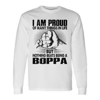Boppa Grandpa Nothing Beats Being A Boppa Long Sleeve T-Shirt - Seseable