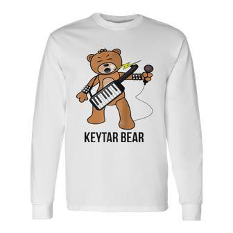 Boston Keytar Bear Street Performer Keyboard Playing Raglan Baseball Tee Long Sleeve T-Shirt T-Shirt | Mazezy