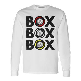 Box Box Box F1 Tyre Compound Design V2 Unisex Long Sleeve | Favorety CA