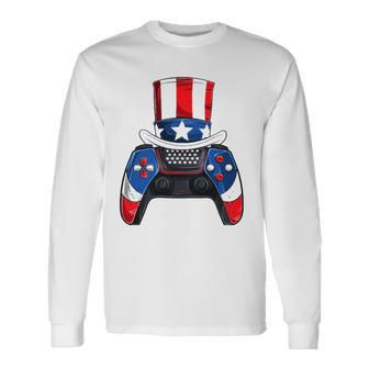 Boy Fourth Of July S American Flag Video Games Long Sleeve T-Shirt T-Shirt | Mazezy