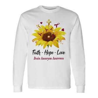 Brain Aneurysm Awareness Faith Hope Love Unisex Long Sleeve | Favorety CA