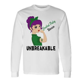 Cerebral Palsy Warrior Strong Women Green Ribbon Cerebral Palsy Cerebral Palsy Awareness Unisex Long Sleeve | Favorety AU