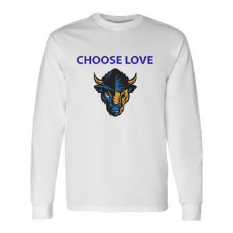 Choose Love Buffalo 2022 American Bison Head Retro Long Sleeve T-Shirt T-Shirt | Mazezy