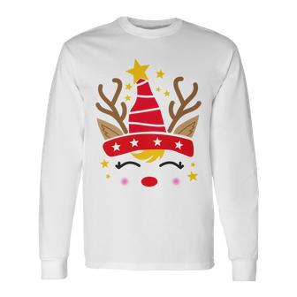 Christmas Unicorn Face Santicorn Cute V2 Unisex Long Sleeve | Favorety UK