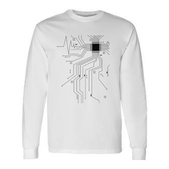 Computer Scientist Programmer Cpu Heart Board Nerd Long Sleeve T-Shirt - Thegiftio UK
