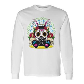 Day Of The Dead Dia De Los Muertos Bunny Sugar Skull Long Sleeve T-Shirt T-Shirt | Mazezy
