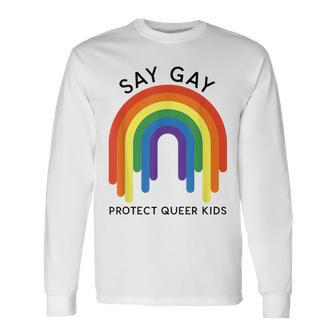 Dont Say Gay Protect Trans Long Sleeve T-Shirt - Seseable