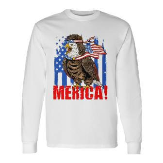 Eagle American Flag Usa Flag Mullet Eagle 4Th Of July Merica Long Sleeve T-Shirt T-Shirt | Mazezy