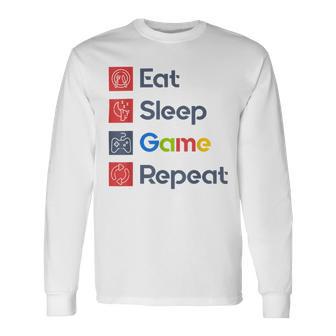 Eat Sleep Game Repeat Unisex Long Sleeve | Favorety CA