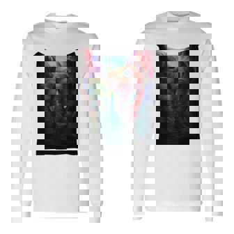 Elephant Digital Painting Long Sleeve T-Shirt - Monsterry