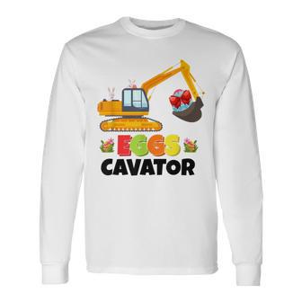 Excavator Shirts For Toddler Boys Girls Easter Eggs Cavator Unisex Long Sleeve | Favorety UK